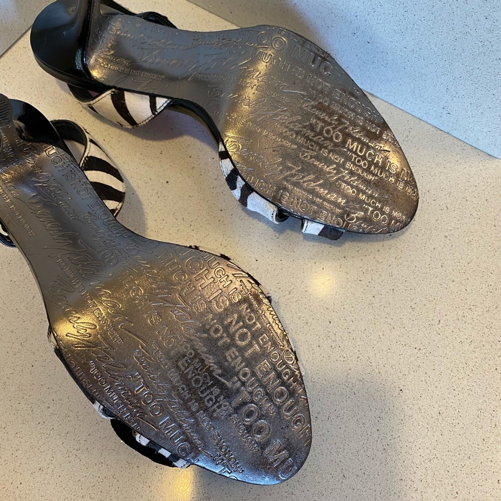 Beverly Feldman zebra print pony hair heels - Picture 4 of 8